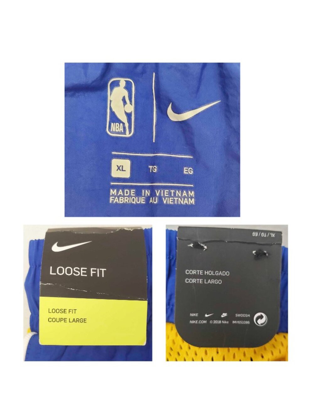 Nike NBA Golden State Warriors Pants Blue Athletic Track Men's XL NWT - Picture 4 of 10